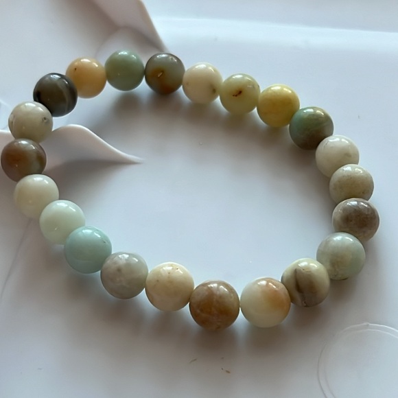 Amazonite Crystal Stretch Bracelet 8mm - Picture 1 of 10